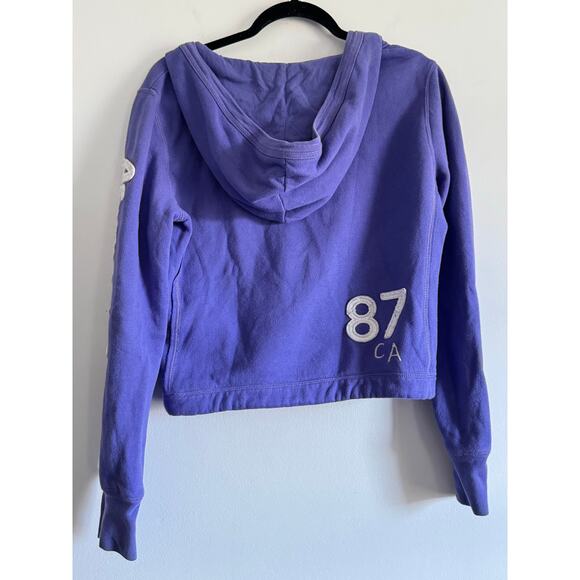 Aéropostale Y2K Purple Hoodie Sweatshirt Women’s Size Large Logo Sleeve - Picture 2 of 8
